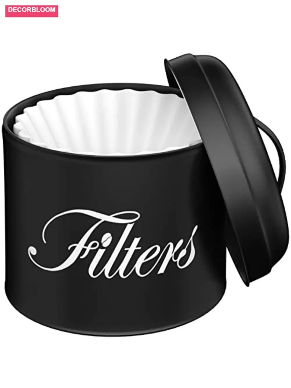 Coffee Filter Holder with Lid, Metal Basket Storage for Counter Bar